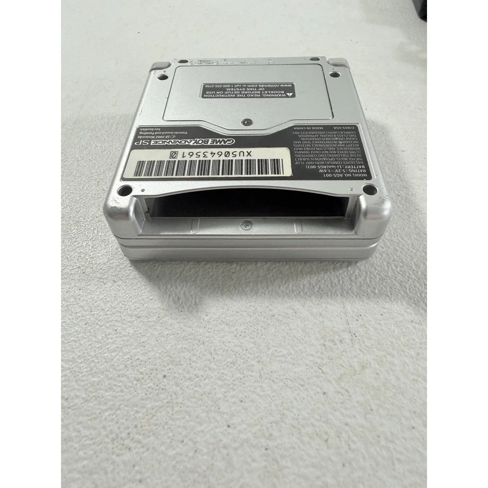 Nintendo Game Boy Advance SP AGS-001 Silver w/ Charger TESTED WORKING